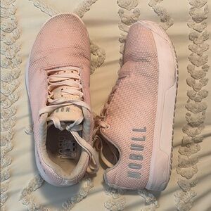 NOBULL Pastel Pink Athletic Trainers with Textured Fabric and Thick Sole